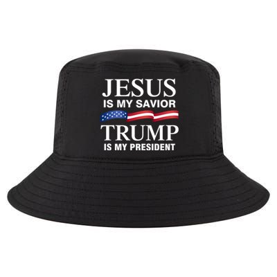 Jesus Is My Savior Trump Is My President Meaningful Gift Cool Comfort Performance Bucket Hat