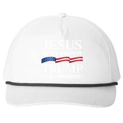 Jesus Is My Savior Trump Is My President Meaningful Gift Snapback Five-Panel Rope Hat