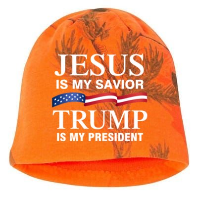 Jesus Is My Savior Trump Is My President Meaningful Gift Kati - Camo Knit Beanie