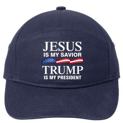 Jesus Is My Savior Trump Is My President Meaningful Gift 7-Panel Snapback Hat