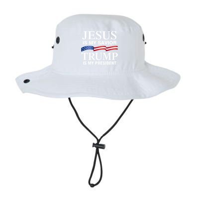 Jesus Is My Savior Trump Is My President Meaningful Gift Legacy Cool Fit Booney Bucket Hat