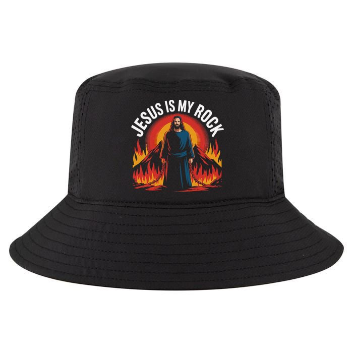 Jesus Is My Rock Religious Christian Biblical Cool Comfort Performance Bucket Hat