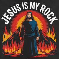 Jesus Is My Rock Religious Christian Biblical 7 Panel Mesh Trucker Snapback Hat