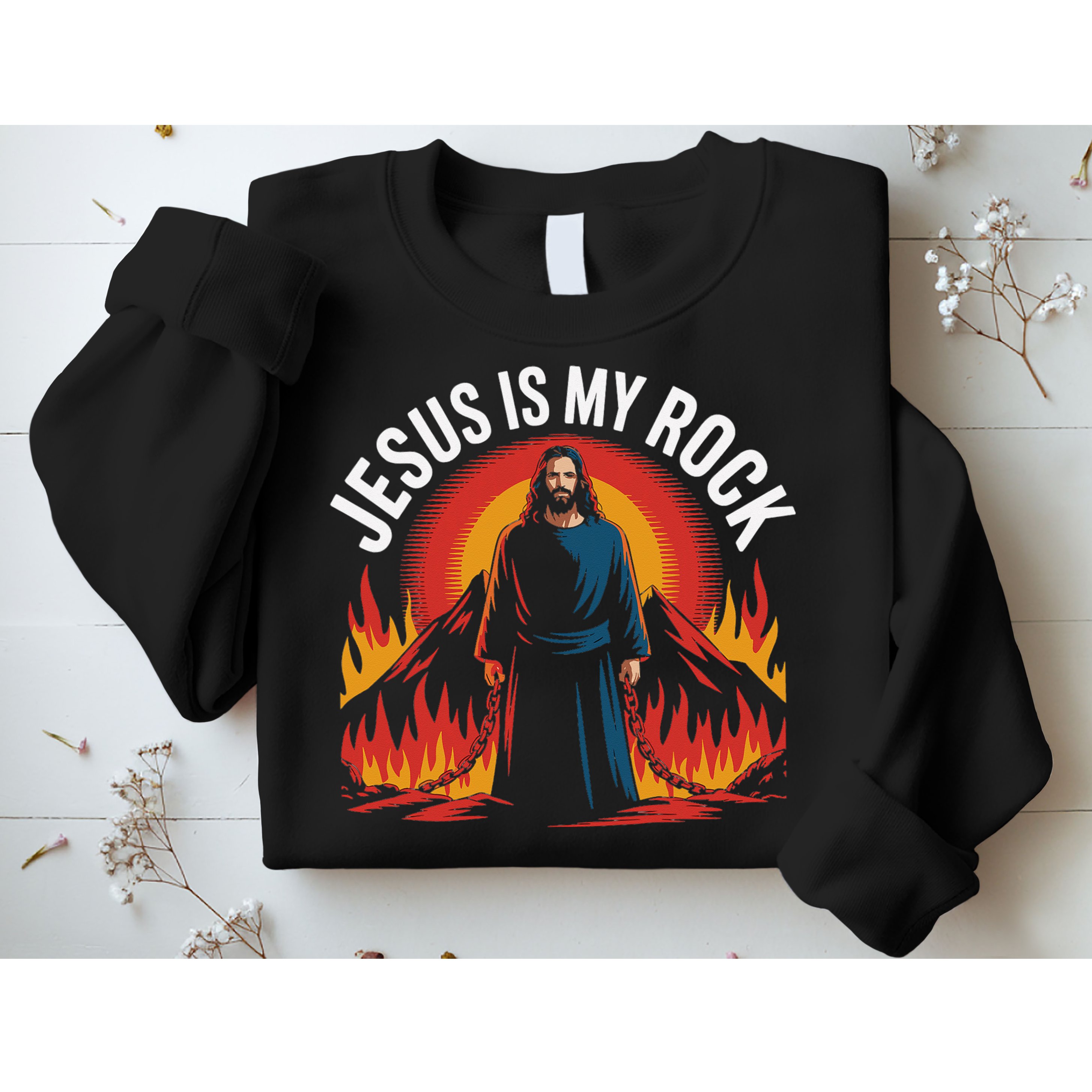 Jesus Is My Rock Religious Christian Biblical Sweatshirt