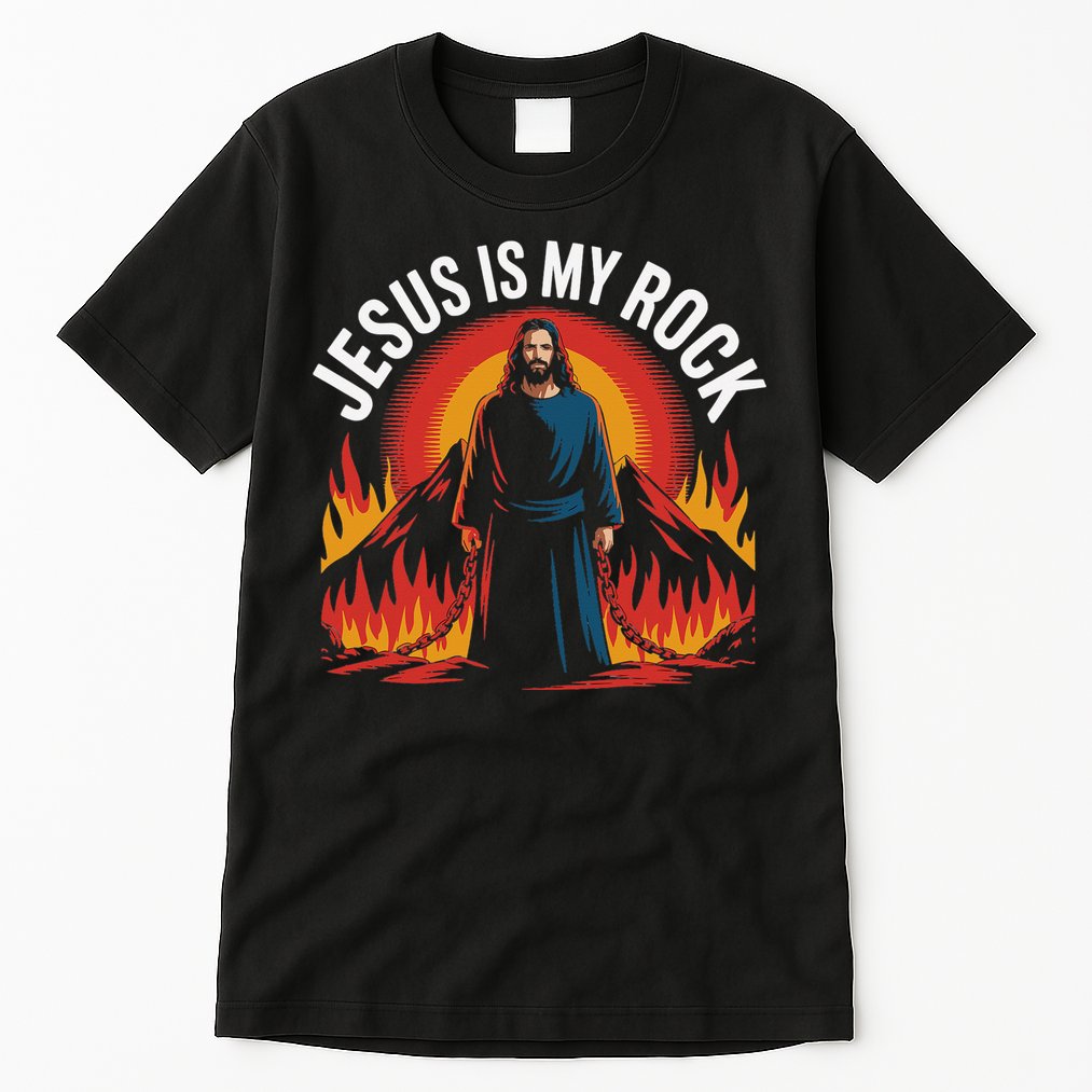 Jesus Is My Rock Religious Christian Biblical Tall T-Shirt
