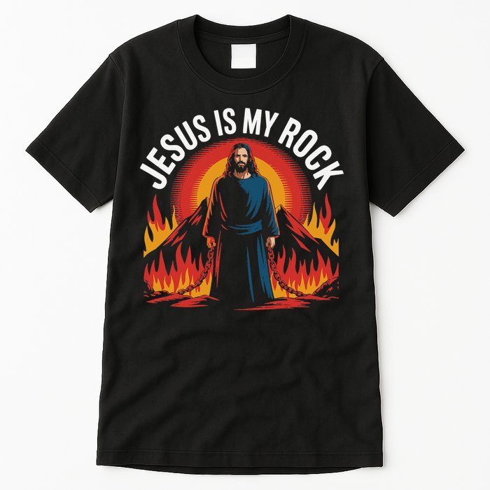 Jesus Is My Rock Religious Christian Biblical Tall T-Shirt