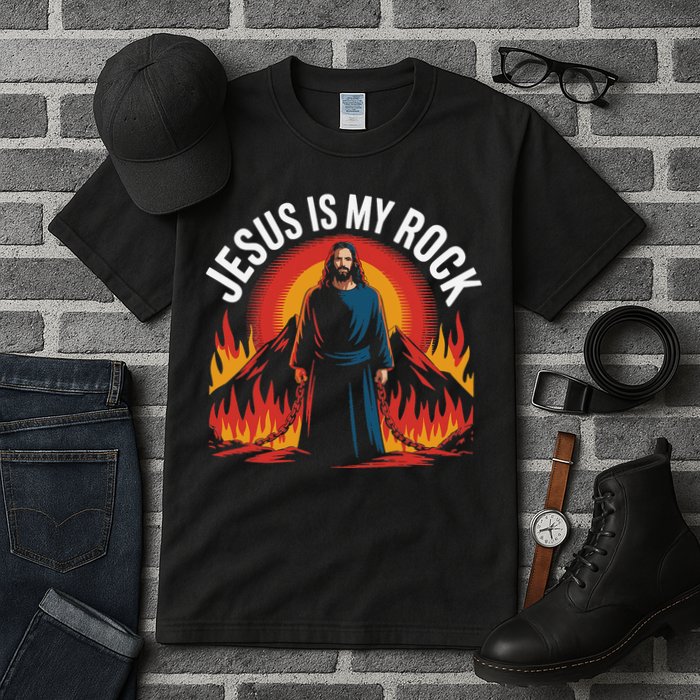 Jesus Is My Rock Religious Christian Biblical Tall T-Shirt