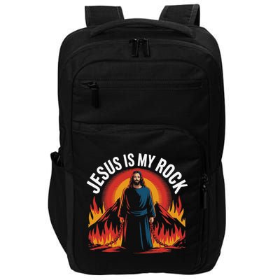 Jesus Is My Rock Religious Christian Biblical Impact Tech Backpack