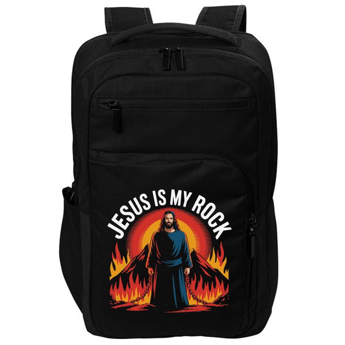 Jesus Is My Rock Religious Christian Biblical Impact Tech Backpack