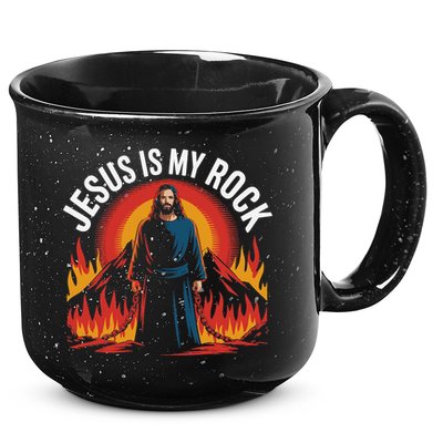 Jesus Is My Rock Religious Christian Biblical 15oz Campfire Ceramic Mug