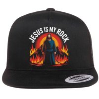 Jesus Is My Rock Religious Christian Biblical Flat Bill Trucker Hat