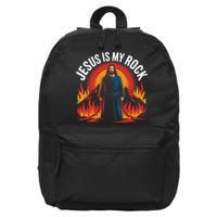 Jesus Is My Rock Religious Christian Biblical 16 in Basic Backpack