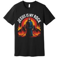Jesus Is My Rock Religious Christian Biblical Premium T-Shirt