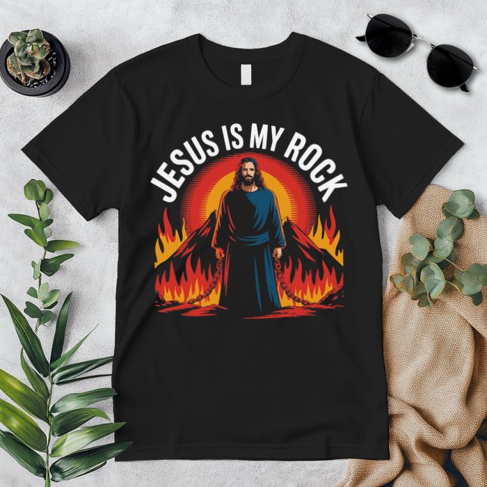 Jesus Is My Rock Religious Christian Biblical Premium T-Shirt