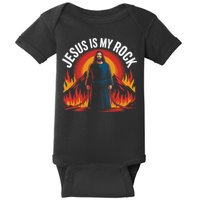 Jesus Is My Rock Religious Christian Biblical Baby Bodysuit
