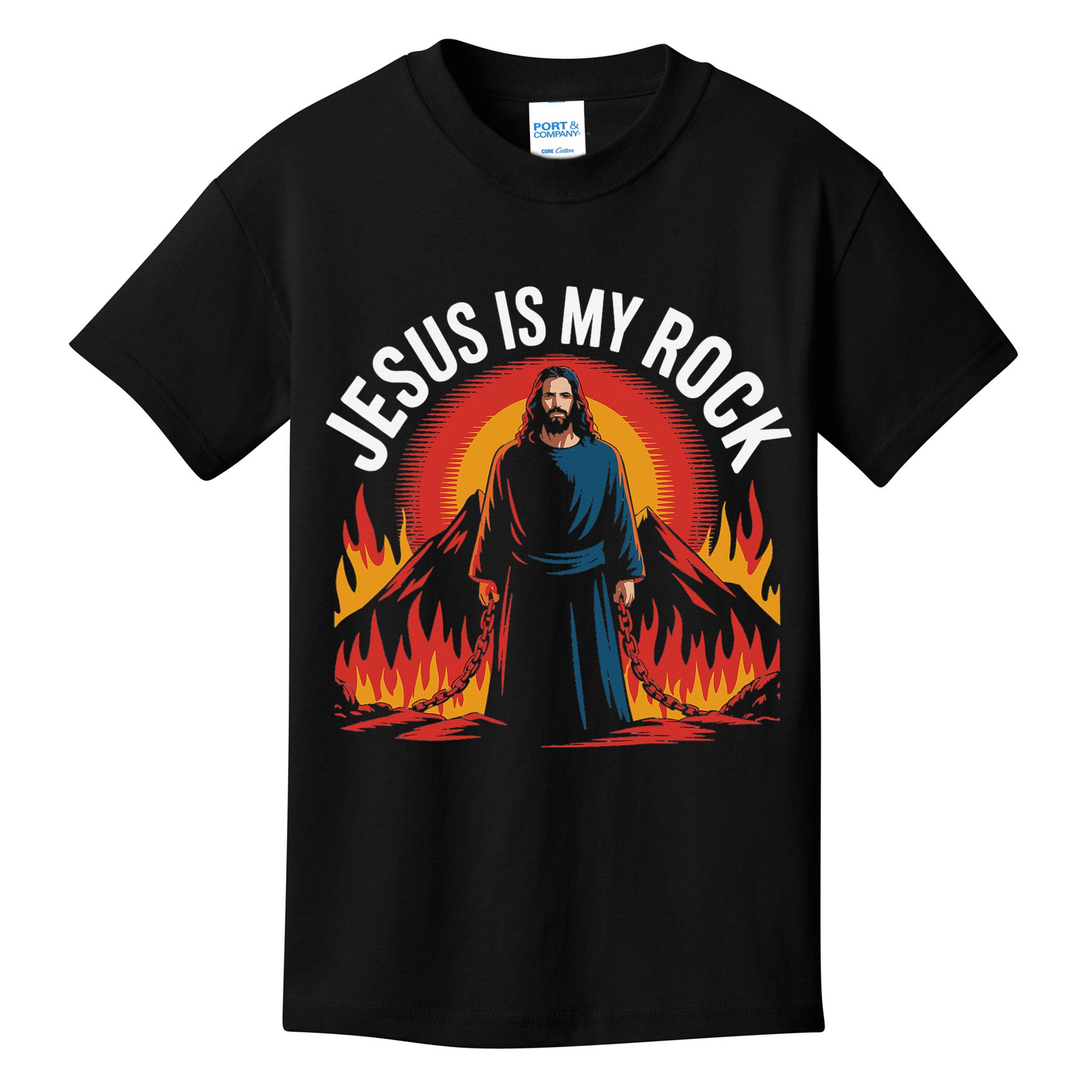 Jesus Is My Rock Religious Christian Biblical Kids T-Shirt