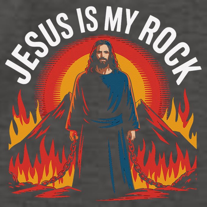 Jesus Is My Rock Religious Christian Biblical Vector Backpack