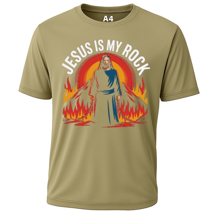 Jesus Is My Rock Religious Christian Biblical Cooling Performance Crew T-Shirt