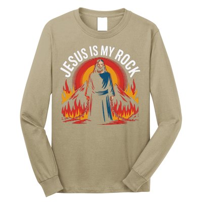 Jesus Is My Rock Religious Christian Biblical Long Sleeve Shirt