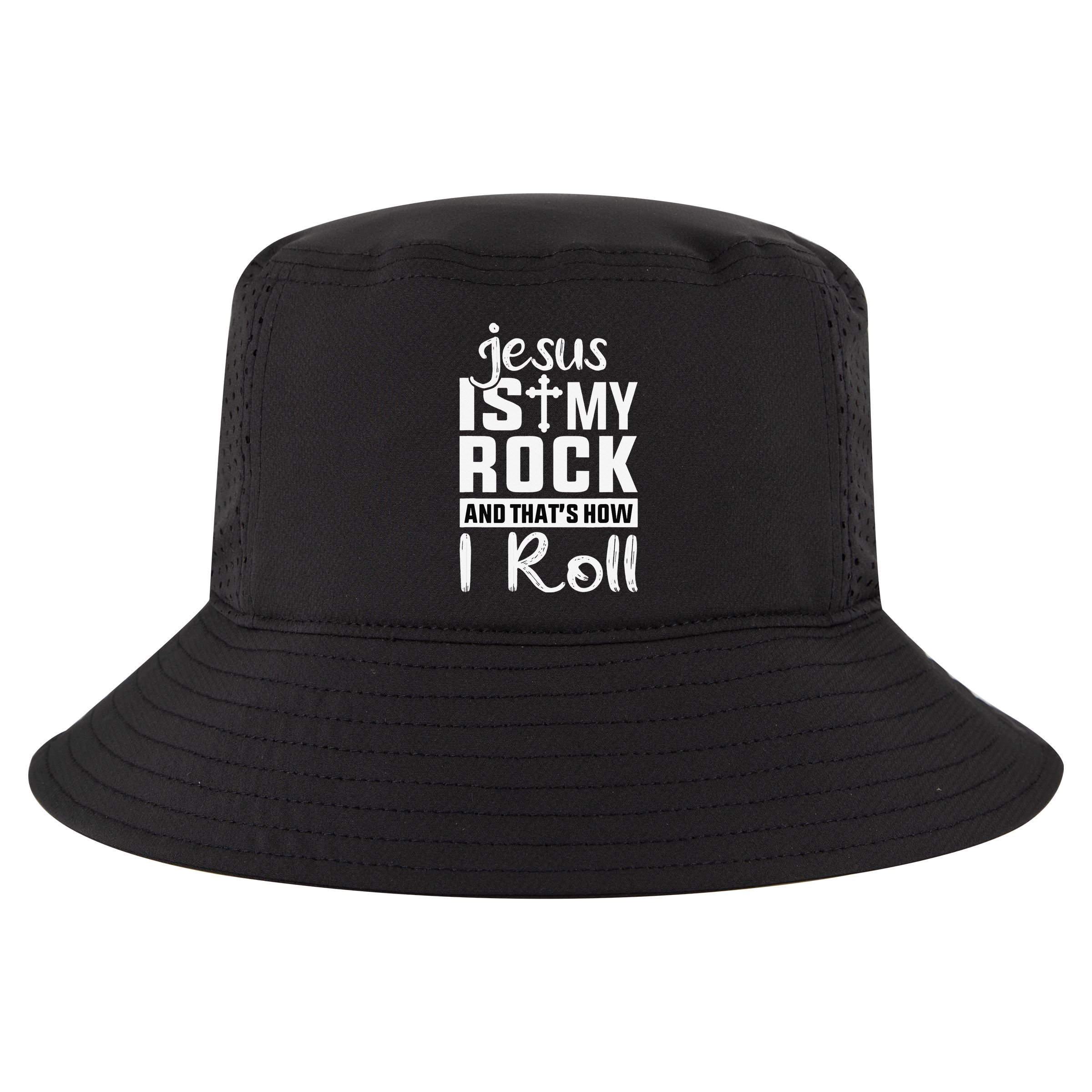 Jesus Is My Rock Baptism Adults Funny Cool Comfort Performance Bucket Hat