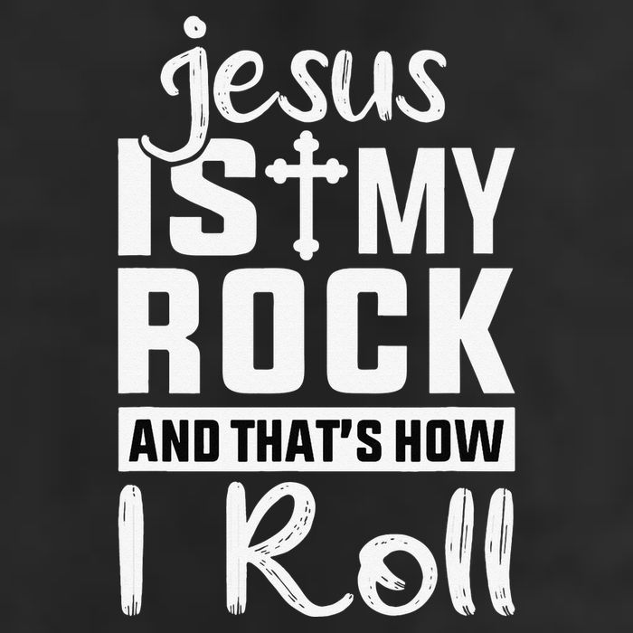 Jesus Is My Rock Baptism Adults Funny 7 Panel Mesh Trucker Snapback Hat