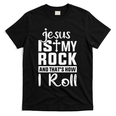 Jesus Is My Rock Baptism Adults Funny T-Shirt