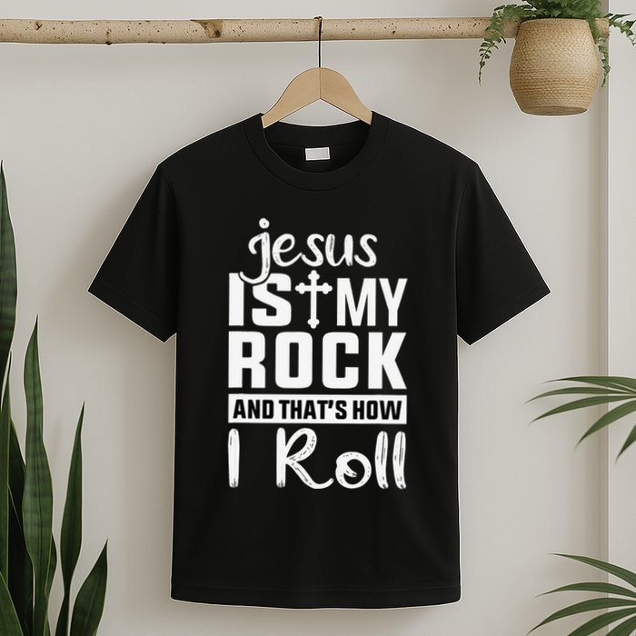 Jesus Is My Rock Baptism Adults Funny T-Shirt