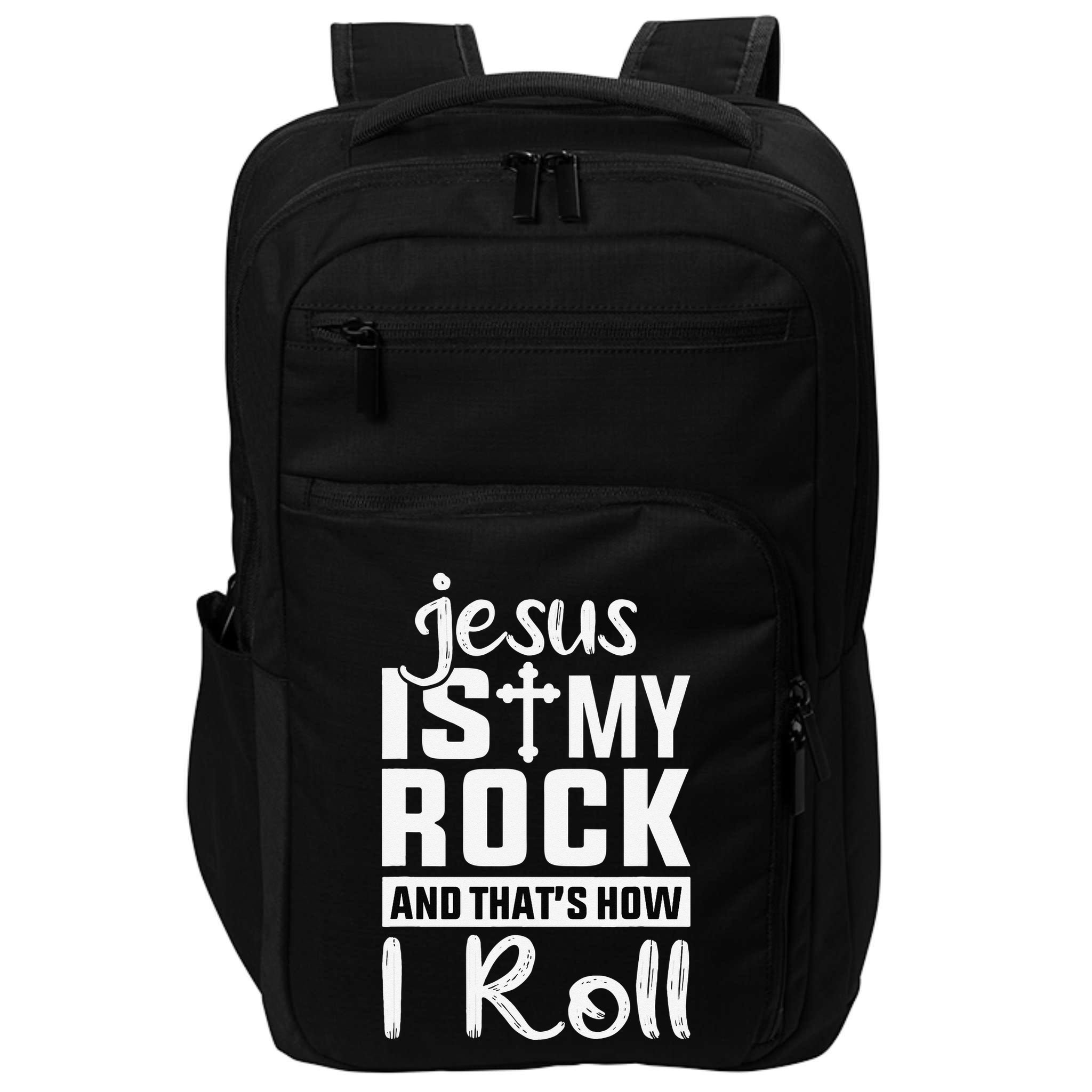 Jesus Is My Rock Baptism Adults Funny Impact Tech Backpack