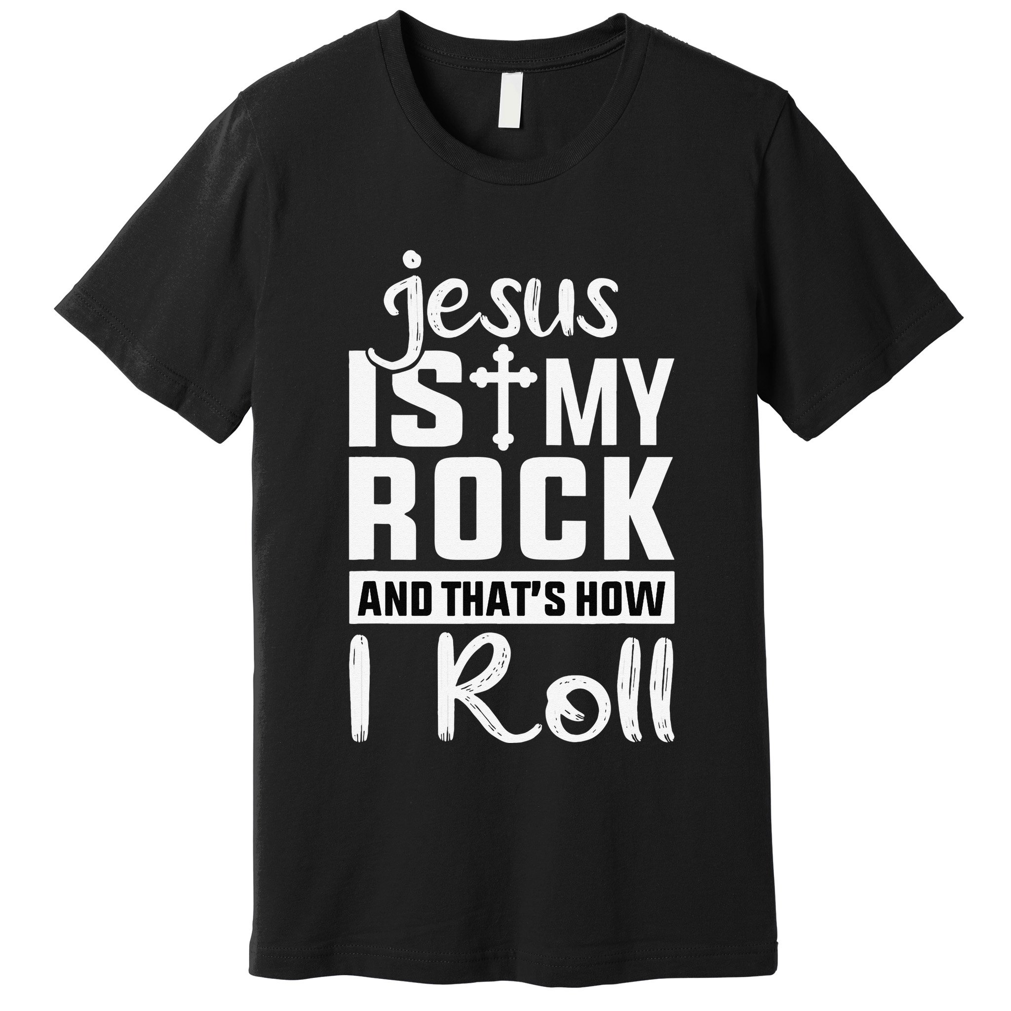 Jesus Is My Rock Baptism Adults Funny Premium T-Shirt