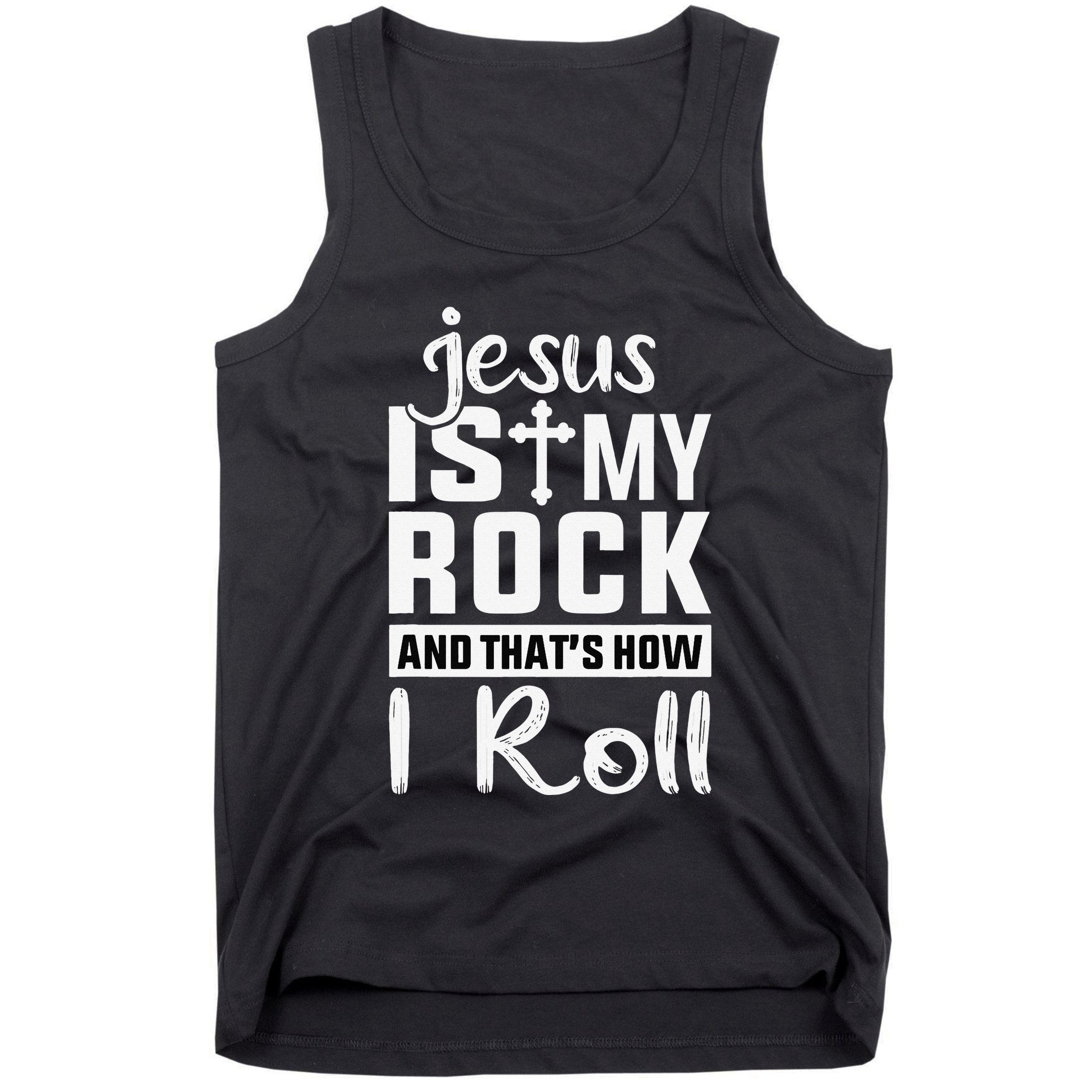 Jesus Is My Rock Baptism Adults Funny Tank Top