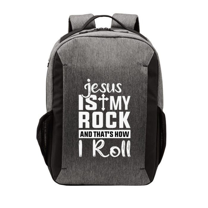 Jesus Is My Rock Baptism Adults Funny Vector Backpack