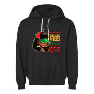 Juneteenth Is My Independence Day Black Women Black Pride Garment-Dyed Fleece Hoodie