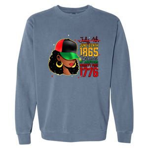 Juneteenth Is My Independence Day Black Women Black Pride Garment-Dyed Sweatshirt