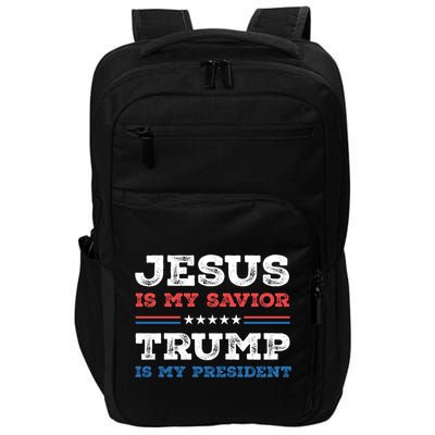 Jesus Is My Savior Trump Is My President Trump 2024 Gift Impact Tech Backpack