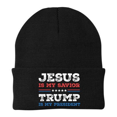 Jesus Is My Savior Trump Is My President Trump 2024 Gift Beanie
