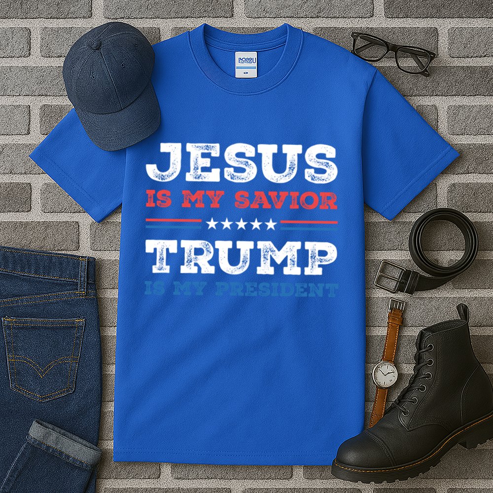 Jesus Is My Savior Trump Is My President Trump 2024 Gift Tall T-Shirt