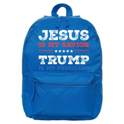 Jesus Is My Savior Trump Is My President Trump 2024 Gift 16 in Basic Backpack