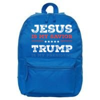 Jesus Is My Savior Trump Is My President Trump 2024 Gift 16 in Basic Backpack