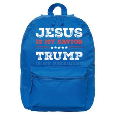 Jesus Is My Savior Trump Is My President Trump 2024 Gift 16 in Basic Backpack