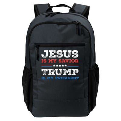 Jesus Is My Savior Trump Is My President Trump 2024 Gift Daily Commute Backpack