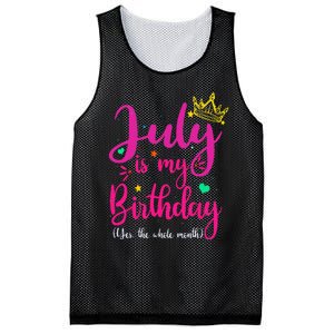 July Is My Birthday Yes The Whole Month Mesh Reversible Basketball Jersey Tank