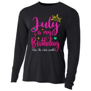 July Is My Birthday Yes The Whole Month Cooling Performance Long Sleeve Crew