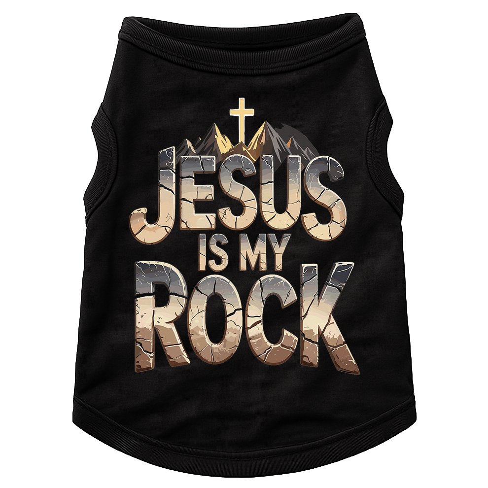 Jesus Is My Rock Religious Christian Biblical Doggie Tank