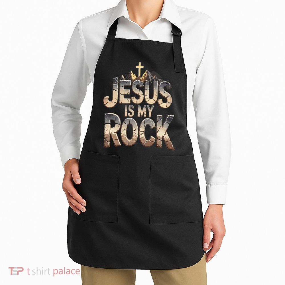 Jesus Is My Rock Religious Christian Biblical Apron