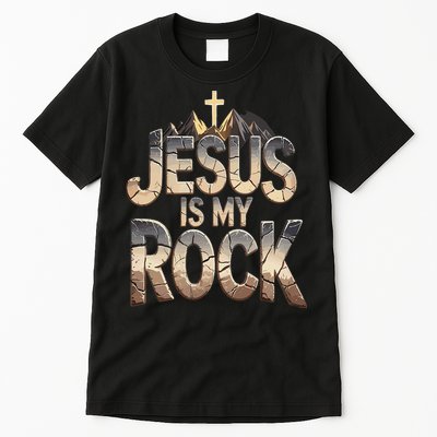 Jesus Is My Rock Religious Christian Biblical Tall T-Shirt