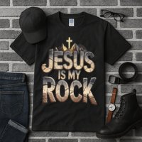 Jesus Is My Rock Religious Christian Biblical Tall T-Shirt