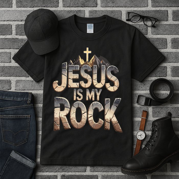 Jesus Is My Rock Religious Christian Biblical Tall T-Shirt