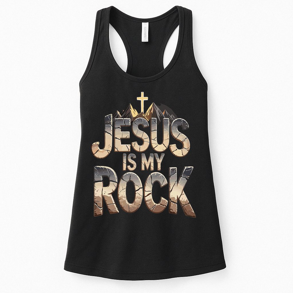 Jesus Is My Rock Religious Christian Biblical Womens Tank Top