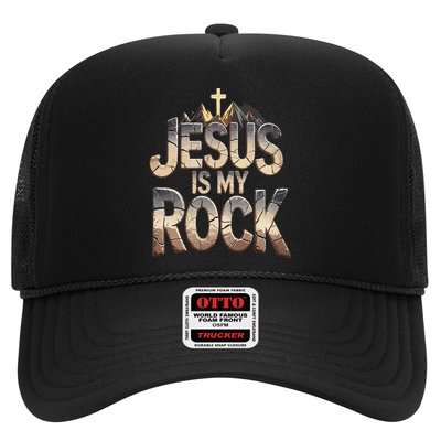 Jesus Is My Rock Religious Christian Biblical Trucker Hat