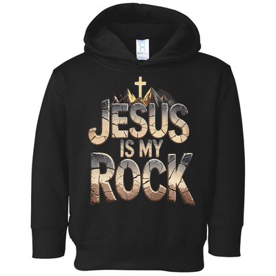 Jesus Is My Rock Religious Christian Biblical Toddler Hoodie